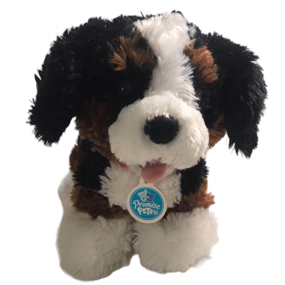 Build a Bear Promise Pets Bernese Mountain Dog Puppy Collar Tag Barks Plush EUC